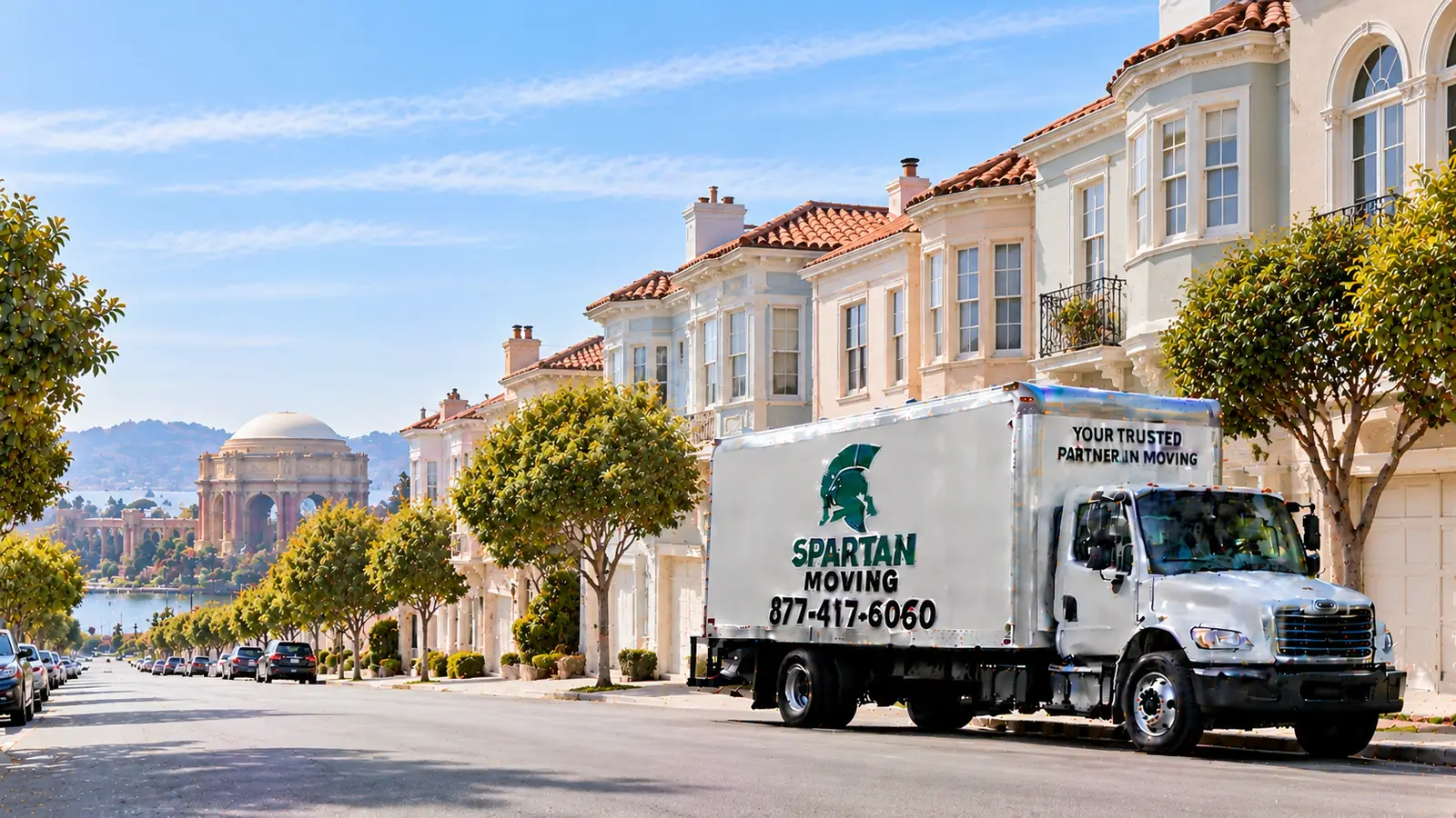 Spartan Moving truck in Marina District